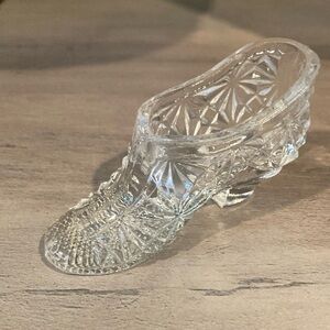 Vintage 1887 Duncan Daisy & Square Miniature Glass Shoe Slipper